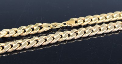 Lot 383 - A modern 9ct gold flat curblink necklace,...