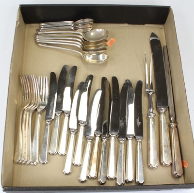 Lot 444 - An Elizabeth II part silver cutlery suite, in...