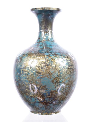 Lot 509 - A Chinese metal vase, having a mottled blue...