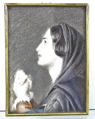 Lot 516 - A 19th century portrait miniature of a young...