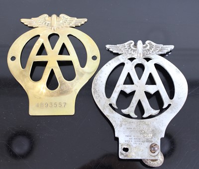 Lot 518 - A collection of six vintage AA car badges