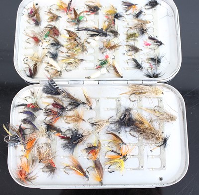 Lot 519 - A collection of salmon fishing flies, and...