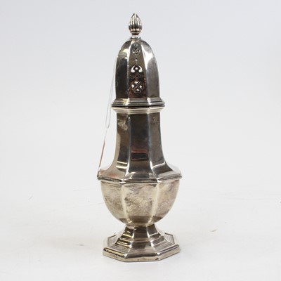 Lot 457 - A George V silver lighthouse pedestal sugar...