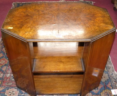 Lot 1272 - An Art Deco walnut and figured walnut two-tier...