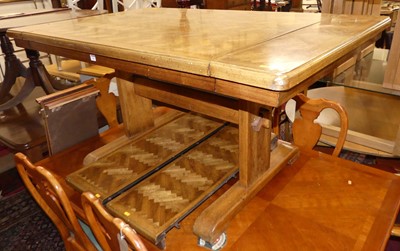 Lot 1281 - A contemporary hardwood parquet topped...