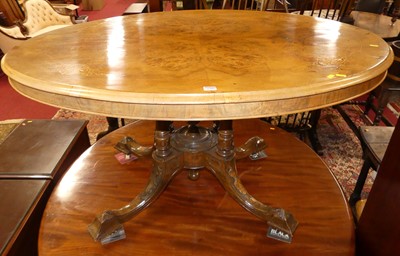 Lot 1289 - A mid-Victorian figured walnut and floral...