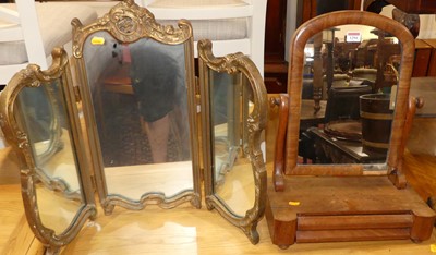 Lot 1294 - A Victorian mahogany swing toilet mirror;...