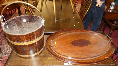 Lot 1308 - An early 20th century coopered oak bucket,...