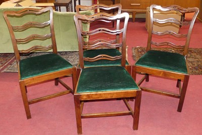 Lot 1312 - A set of eight mahogany ladderback dining...