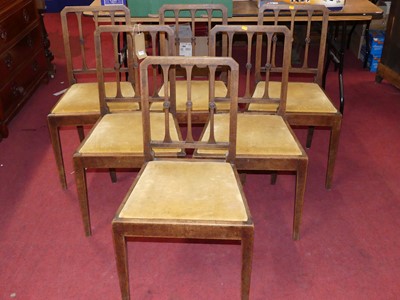 Lot 1339 - A set of six 19th century mahogany slatback...