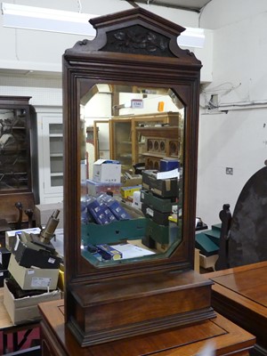 Lot 1344 - An Edwardian walnut dressing mirror, having...