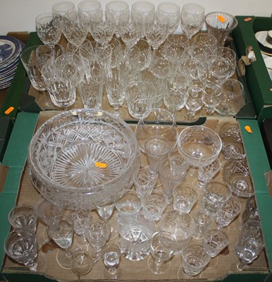 Lot 634 - Two boxes of crystal to include drinking...