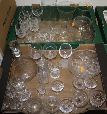 Lot 628 - Two boxes of mixed glassware to include...