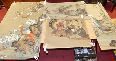 Lot 1362 - A collection of eight various Japanese painted...