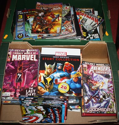 Lot 652 - Two boxes of Marvel and DC comics to include...