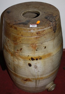 Lot 665 - Vintage stoneware spirit barrel, height 46cm