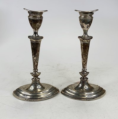 Lot 269 - A pair of Victorian silver table candle sticks...