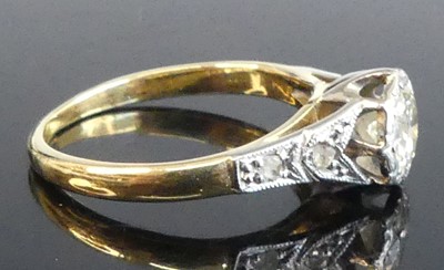 Lot 2539 - A yellow and white metal diamond solitaire...