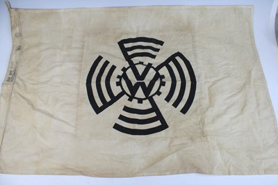 Lot 147 - A doubled sided flag for Volkswagen Motors, of...