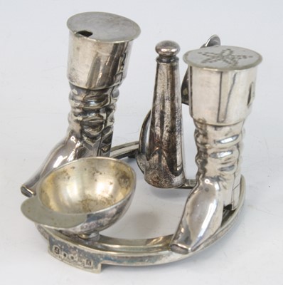 Lot 382 - A late Victorian silver plated novelty cruet,...