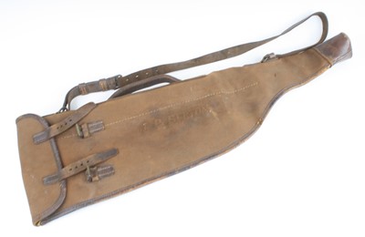 Lot 420 - A leg o'mutton gun slip, in brown canvas with...