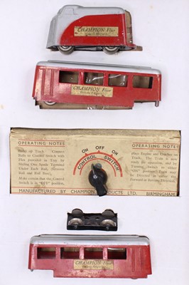 Lot 548 - Champion Flyer 00-gauge set comprising loco,...