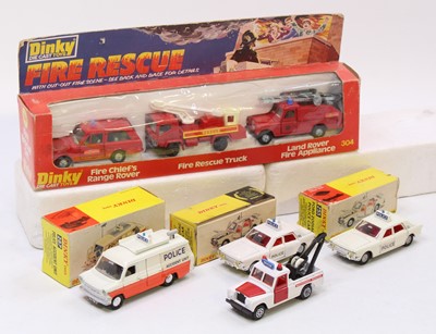 Lot 1186 - Dinky Toys Emergency Services vehicle group...