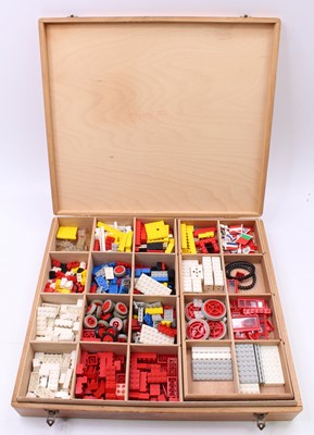Lot 179 - An original 1970s Lego wooden divided case...