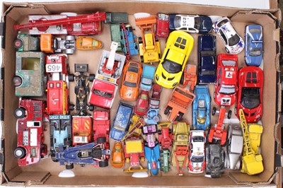 Lot 1531 - A tray of mixed play worn diecast model cars,...