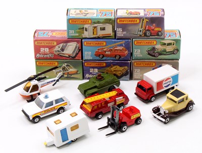 Lot 1475 - Matchbox Lesney Superfast boxed model group of...