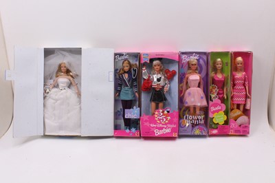 Lot 1691 - Mattel Barbie Dolls boxed group of 6, with...