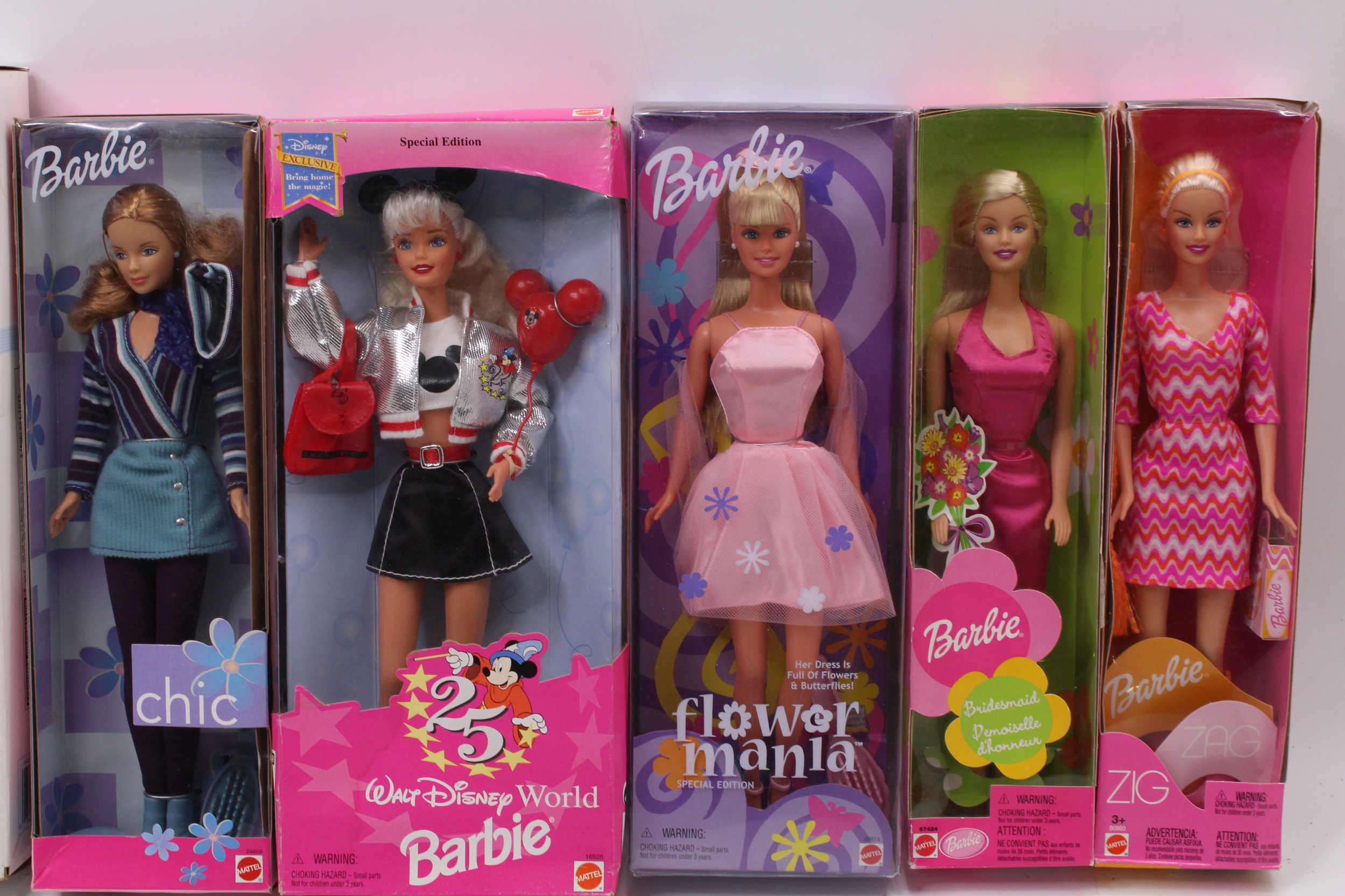 Lot 1691 - Mattel Barbie Dolls boxed group of 6, with