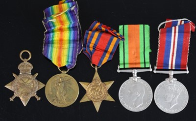 Lot 199 - A collection of five medals, to include a WW I...