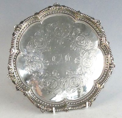 Lot 2101 - A late Victorian silver salver, of shaped...