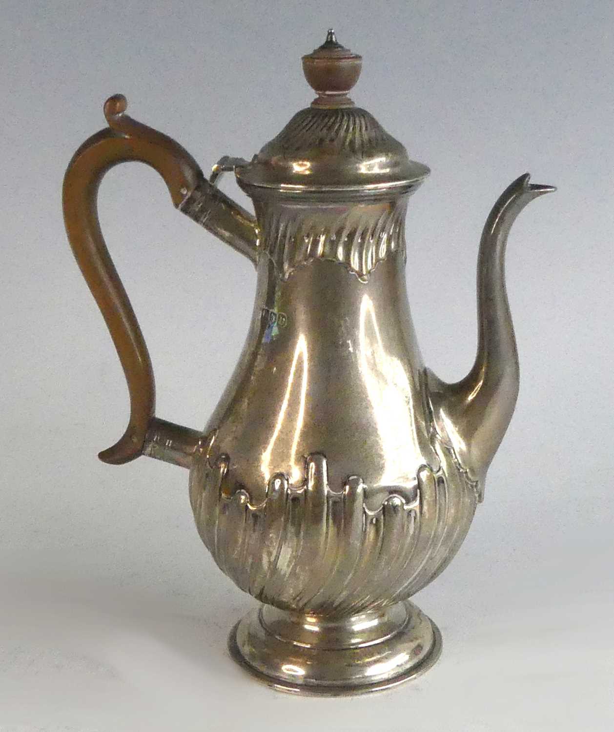 Lot 2097 - A late Victorian silver coffee pot, of part...