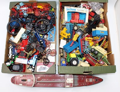 Lot 1569 - 2 trays containing various play-worn diecast...