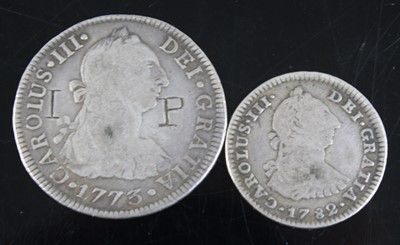 Lot 2134 - Mexico, 1773 2 reales, obv: Charles III bust...