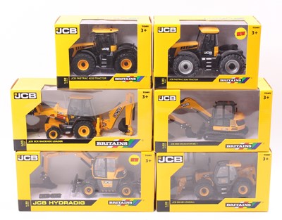 Lot 1948 - One box of six boxed Britains JCB interest...