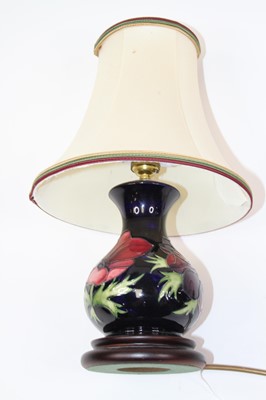 Lot 8 - A Moorcroft pottery table lamp, tube-line...