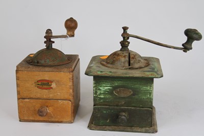 Lot 33 - An early 20th century French coffee grinder,...