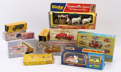 Lot 1615 - One box of boxed & playworn Dinky, Corgi, and...