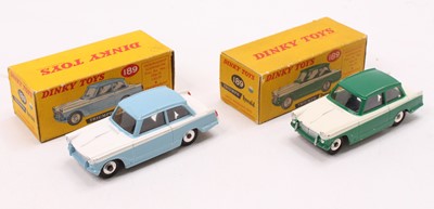 Lot 1129 - 2 Dinky Toys No. 189 Triumph Herald, with the...