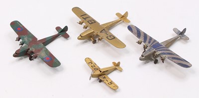 Lot 1177 - Dinky Toys aircraft group of 4 comprising 3x...