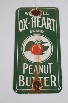 Lot 48 - An enamel on metal sign for Ox-heart Peanut...