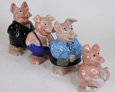 Lot 58 - Four Wade NatWest piggy banks (one a/f),...