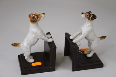 Lot 60 - A pair of novelty cast iron bookends each in...