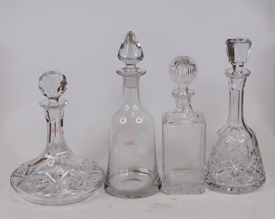 Lot 73 - A cut glass ships decanter and stopper, h.26cm;...