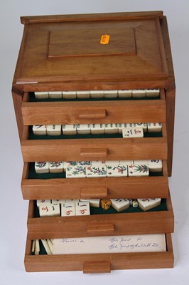 Lot 74 - A 20th century mah-jong set, in a fitted...