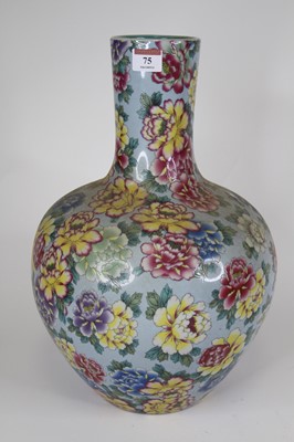 Lot 75 - A Chinese porcelain vase, of bulbous form,...