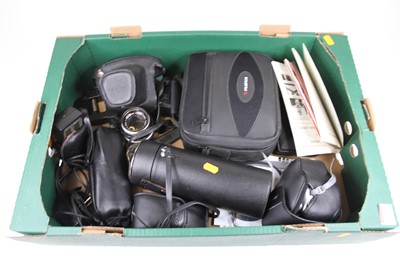 Lot 99 - A collection of photography equipment to...